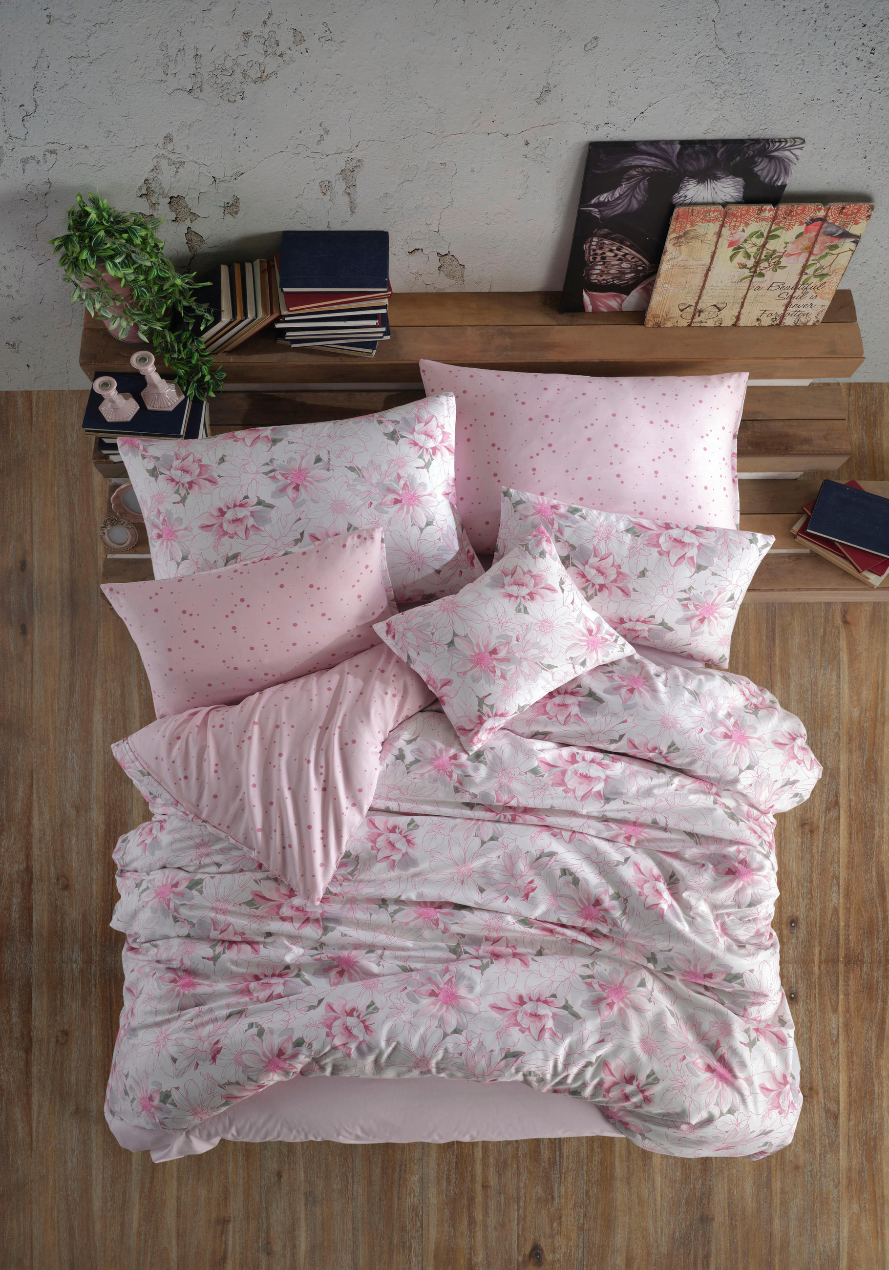 BETTWÄSCHESET Ella Satin 160/210 cm  50 cm/70 cm  - Multicolor, Trend, Textil (160/210cm) - Ambiente