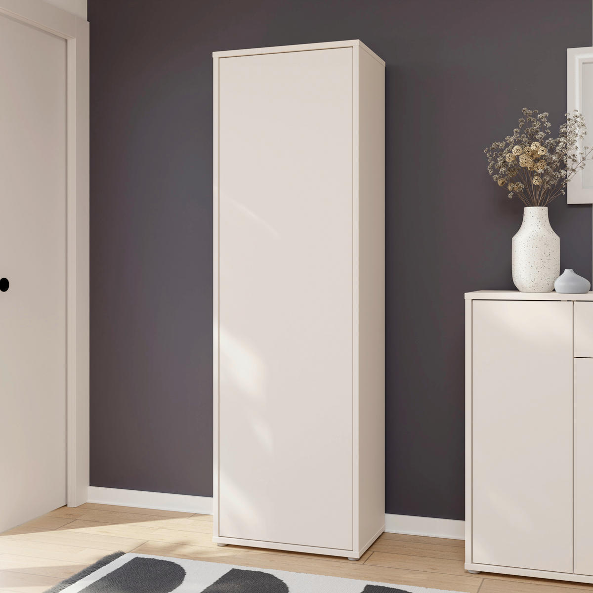 GARDEROBENSCHRANK  in 59,8/191,9/34,9 cm  - Sandfarben/Grau, MODERN, Holzwerkstoff/Kunststoff (59,8/191,9/34,9cm) - Carryhome