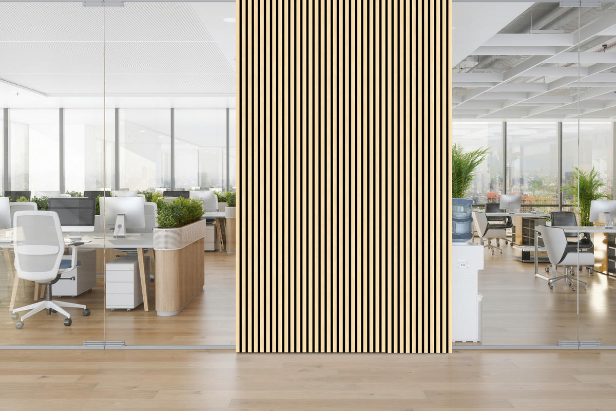 AKUSTIKPANEEL Esche furniert 57.25/1.9/267 cm  - Eschefarben, KONVENTIONELL, Holz/Textil (57.25/1.9/267cm)