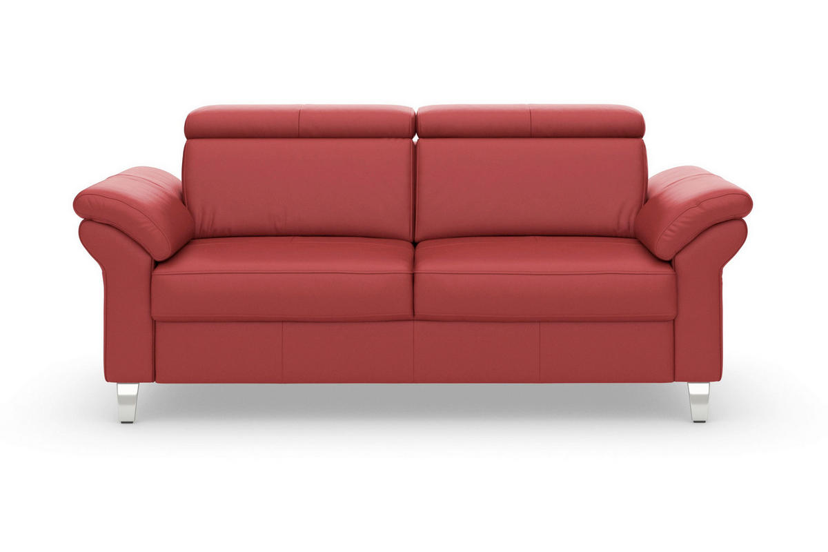 3-SITZER-SOFA ARNGAST E Echtleder Rot  - Chromfarben/Rot, Basics, Leder/Metall (186/84/93cm) - Sit & More