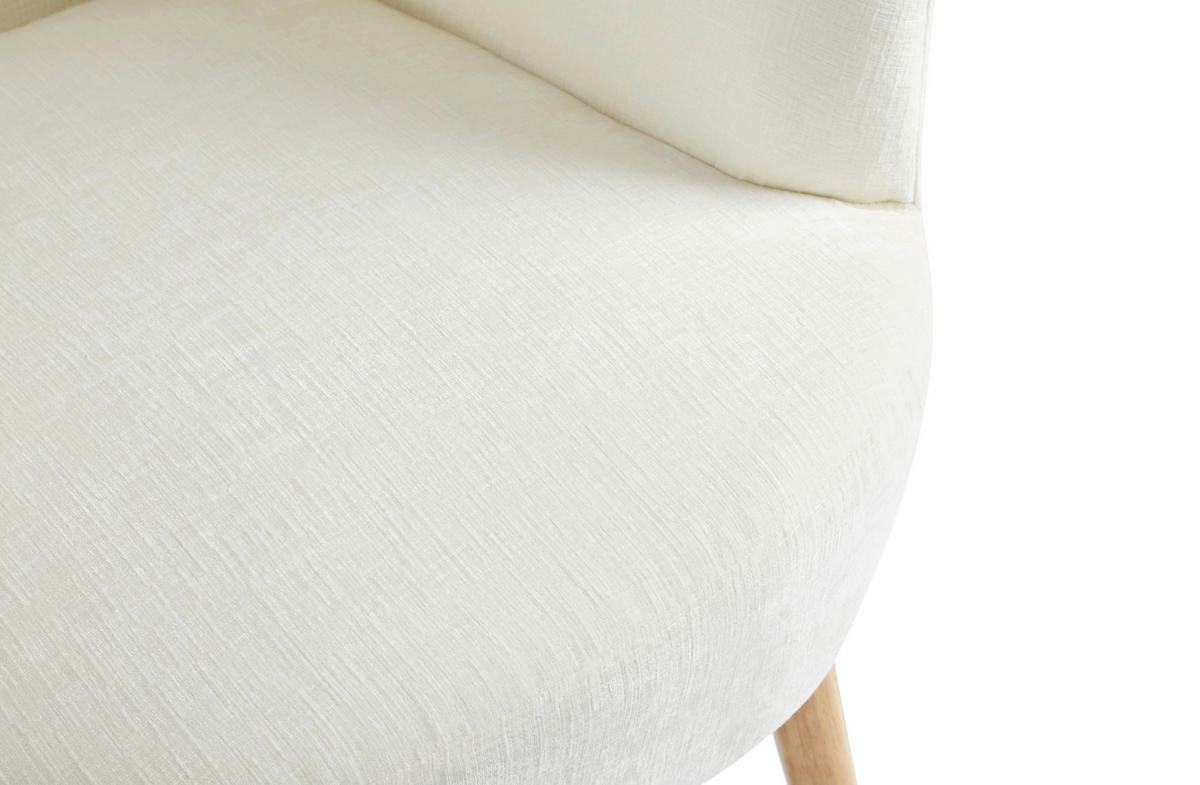 COCKTAILSESSEL Flachgewebe Creme, Ecru    - Ecru/Creme, Design, Holz/Textil (72/71/74cm) - MID.YOU