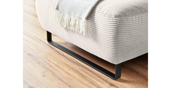 ECKSOFA  in Cord Creme  180/266 cm  - Creme/Schwarz, KONVENTIONELL, Textil/Metall (180/266cm) - Hom`in