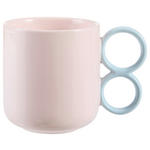 KAFFEEBECHER  420 ml   - Blau/Rosa, Design, Keramik (9/9,8cm) - Novel