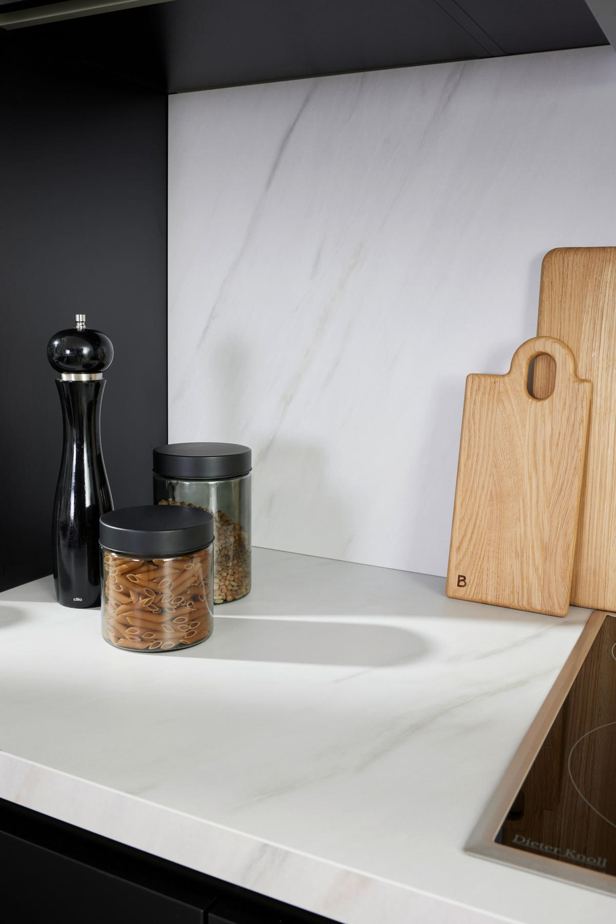 EINBAUKÜCHE MATIRA  - Schwarz/Grau, Design, Holzwerkstoff - Novel