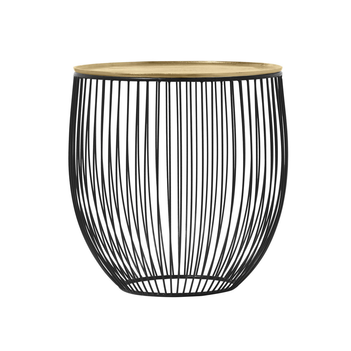 BEISTELLTISCH 43/43/42 cm Schwarz, Goldfarben rund  - Goldfarben/Schwarz, Design, Metall (43/43/42cm) - Boxxx