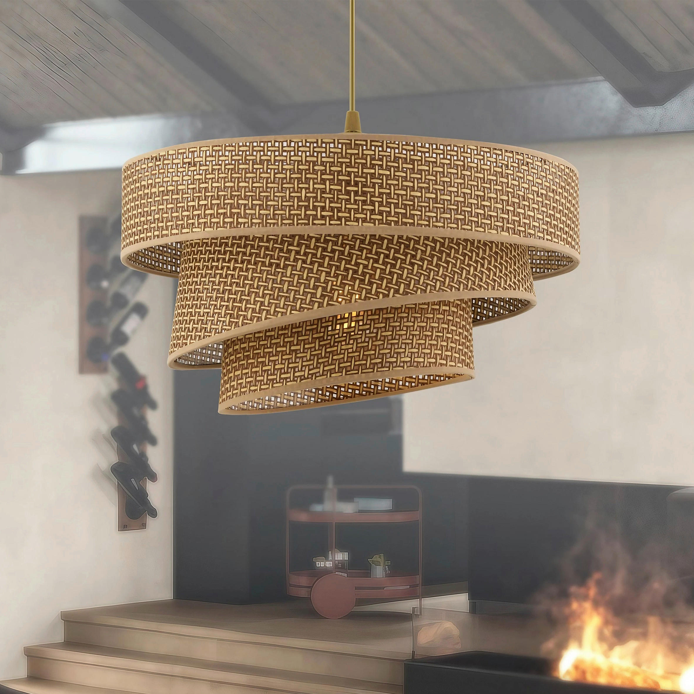 HÄNGELEUCHTE 40/72 cm   - Beige, Design, Textil/Metall (40/72cm) - P & B