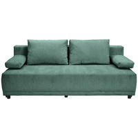 SCHLAFSOFA  mit Stoffauswahl, Liegefunktion, Schlafen auf Sitzhöhe, Rücken echt Chenille Dunkelgrün  - Dunkelgrün/Schwarz, KONVENTIONELL, Kunststoff/Textil (201/72/98cm) - Carryhome