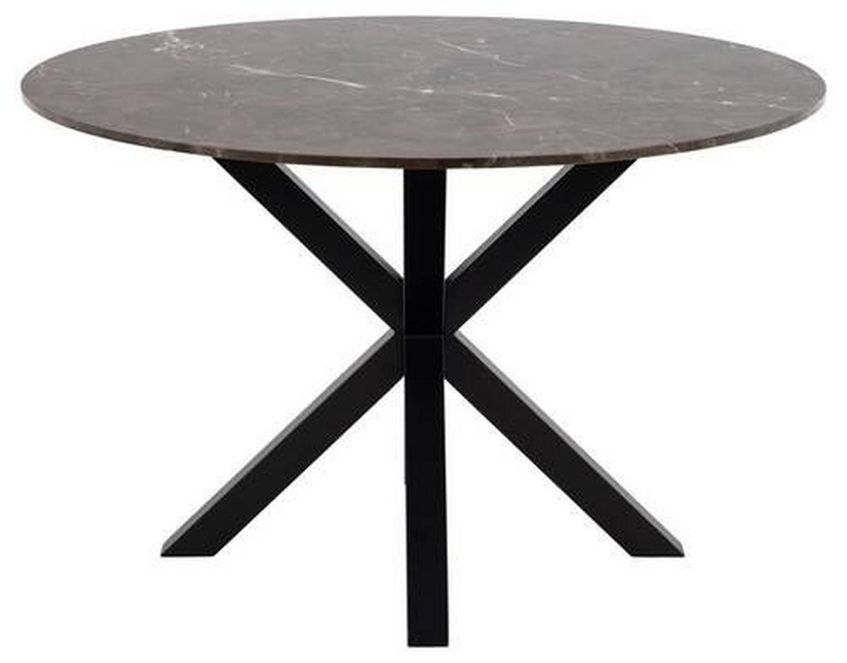 ESSTISCH in Stein 120/120/75 cm  - Schwarz/Braun, MODERN, Stein/Metall (120/120/75cm) - MID.YOU