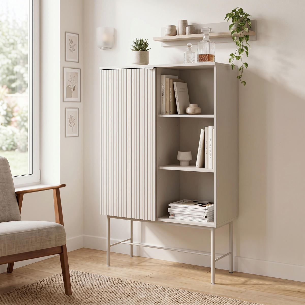 REGAL  82/35/130 cm Grau  - Grau, MODERN, Holzwerkstoff/Metall (82/35/130cm) - MID.YOU