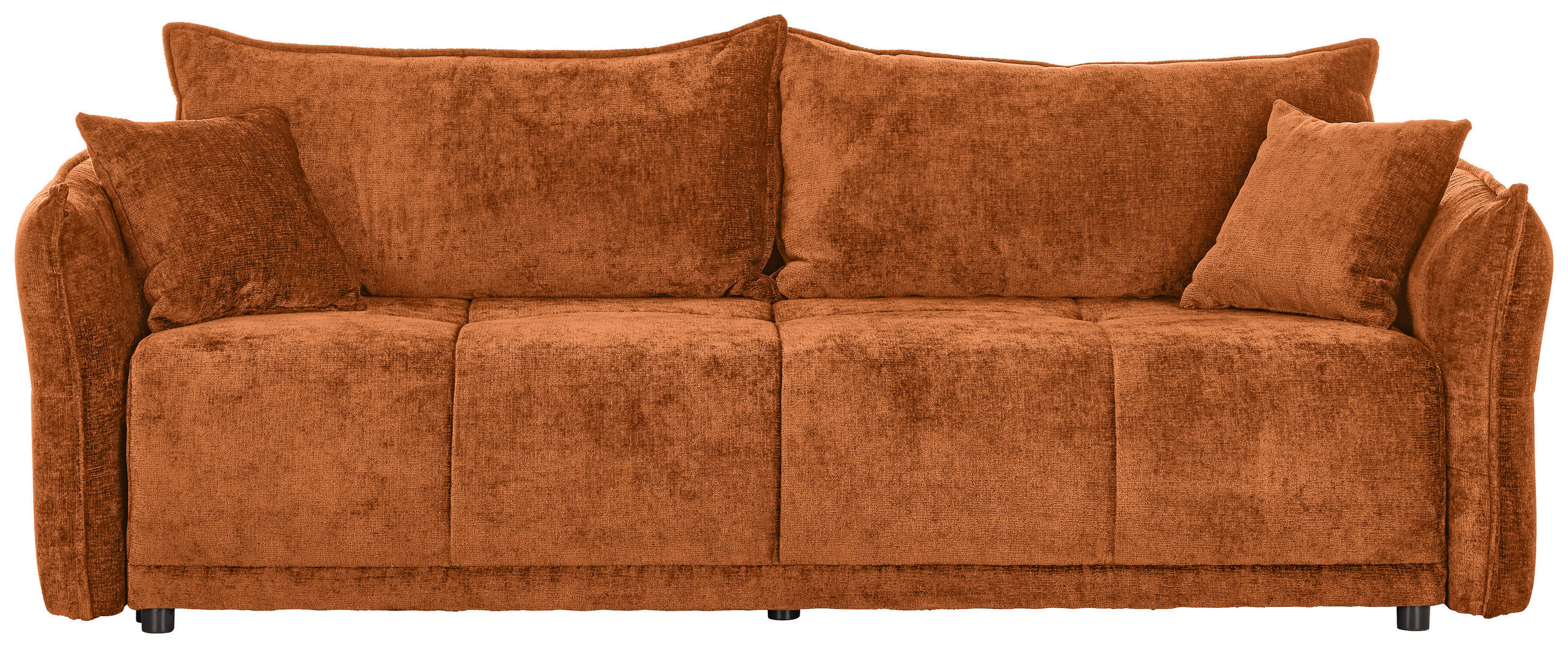 BOXSPRINGSOFA  mit Stoffauswahl, Liegefunktion, Schlafen auf Sitzhöhe, Rücken echt Chenille Rostfarben  - Rostfarben/Schwarz, MODERN, Kunststoff/Textil (235/95/108cm) - Hom`in