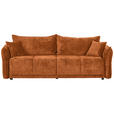 BOXSPRINGSOFA in Chenille Rostfarben  - Rostfarben/Schwarz, MODERN, Kunststoff/Textil (235/95/108cm) - Hom`in