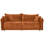 BOXSPRINGSOFA  mit Stoffauswahl, Liegefunktion, Schlafen auf Sitzhöhe, Rücken echt Chenille Rostfarben  - Rostfarben/Schwarz, MODERN, Kunststoff/Textil (235/95/108cm) - Hom`in
