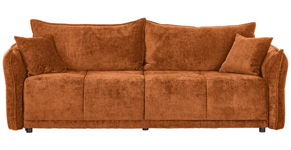 BOXSPRINGSOFA in Chenille Rostfarben  - Rostfarben/Schwarz, MODERN, Kunststoff/Textil (235/95/108cm) - Hom`in