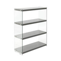 REGAL  83/113/29,5 cm Grau  - Grau, Modern, Glas/Holzwerkstoff (83/113/29,5cm) - Kayoom