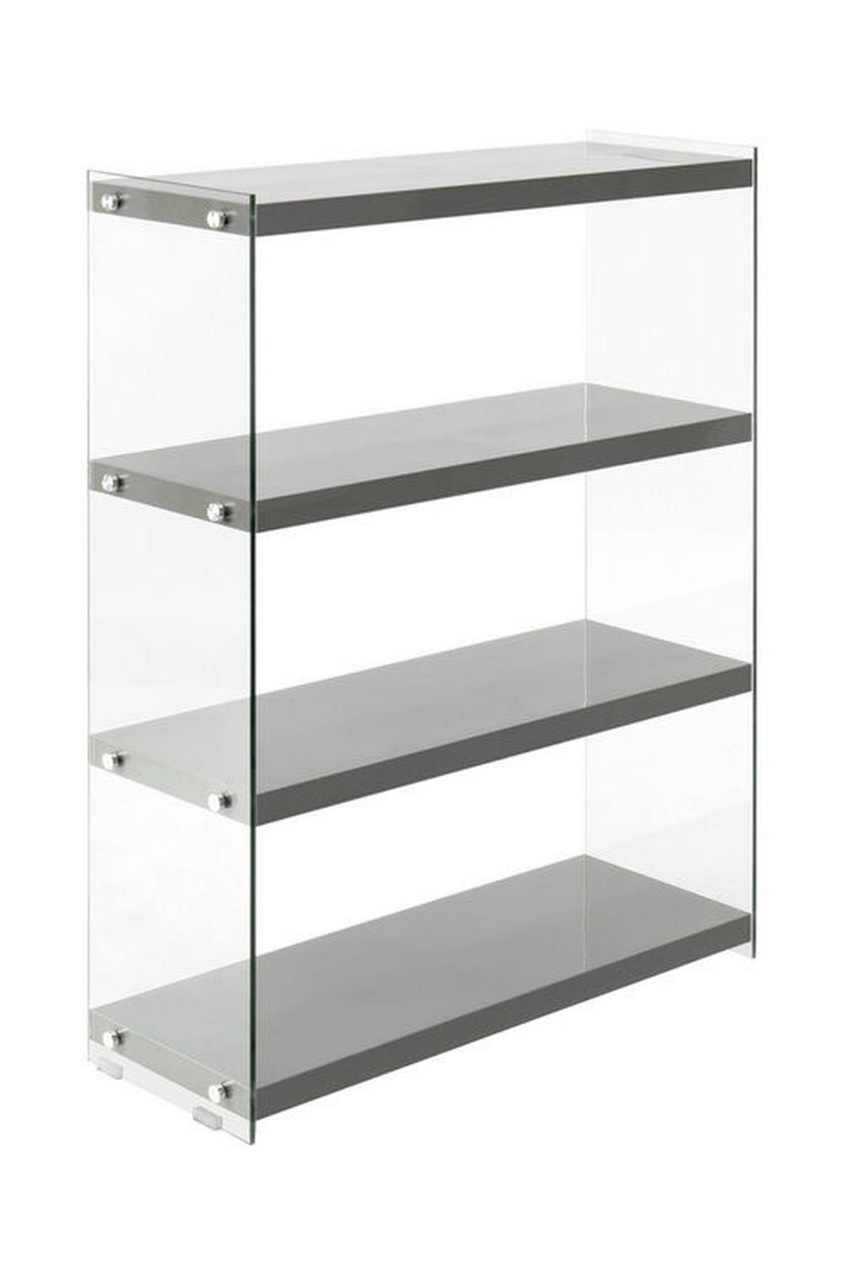 REGAL  83/113/29,5 cm Grau  - Grau, Modern, Glas/Holzwerkstoff (83/113/29,5cm) - Kayoom