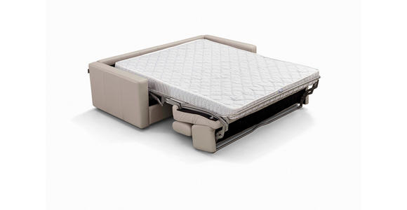 SCHLAFSOFA  in Echtleder Creme  - Creme/Schwarz, Design, Leder/Kunststoff (185/93/98cm) - Novel