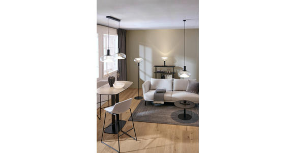 HÄNGELEUCHTE 98,5/37/183 cm - Schwarz, Design, Glas/Metall (98,5/37/183cm) - Dieter Knoll