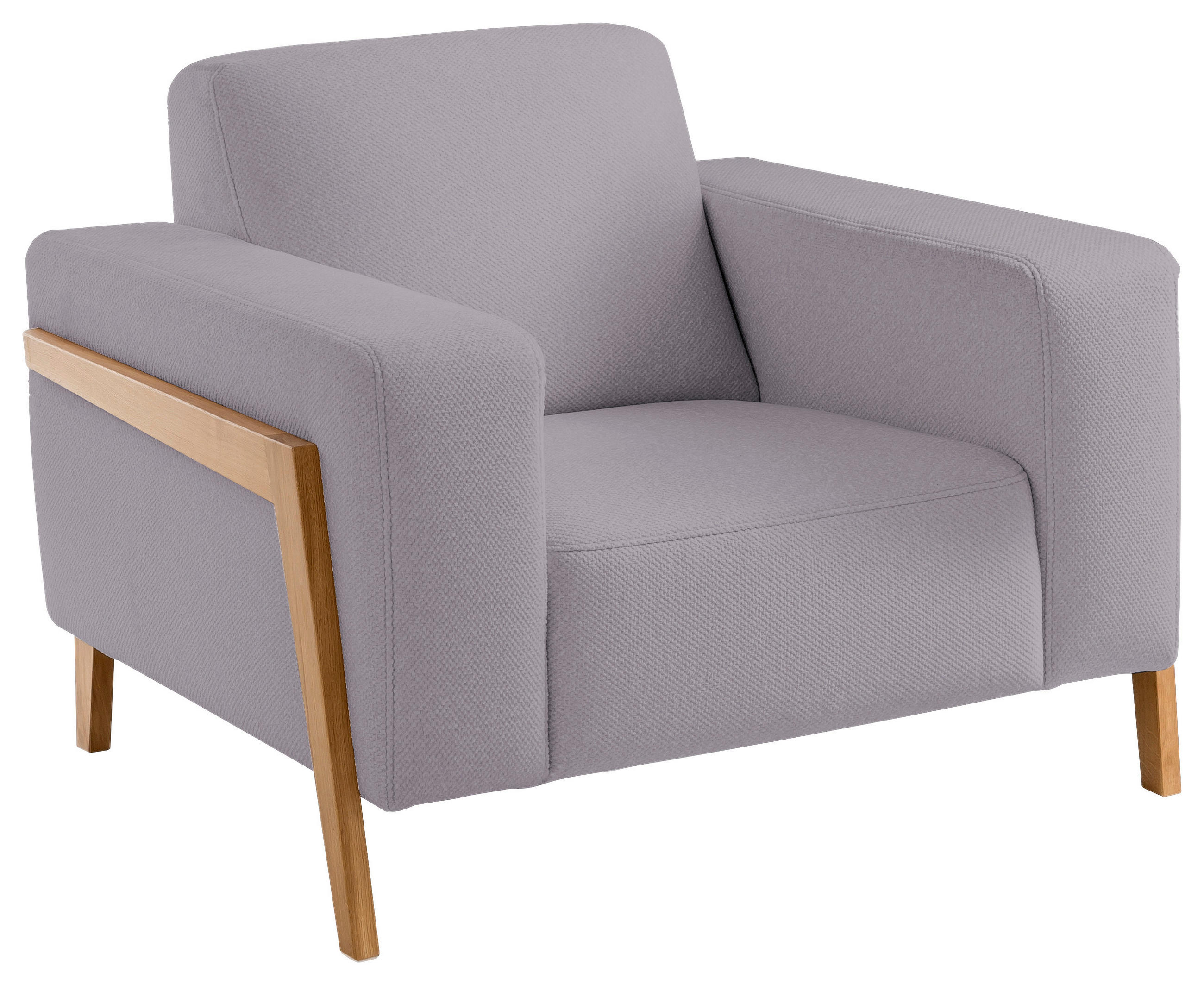 SESSEL in Struktur Flieder  - Eichefarben/Flieder, Design, Holz/Textil (105/84/96cm) - Stylife