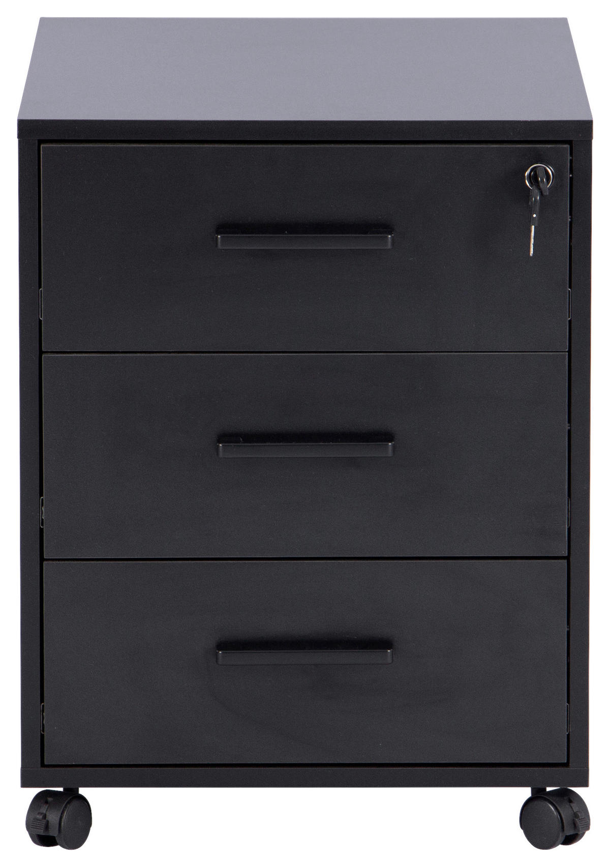 ROLLCONTAINER 43/56/60 cm  - Schwarz, MODERN, Holzwerkstoff/Kunststoff (43/56/60cm) - Livetastic