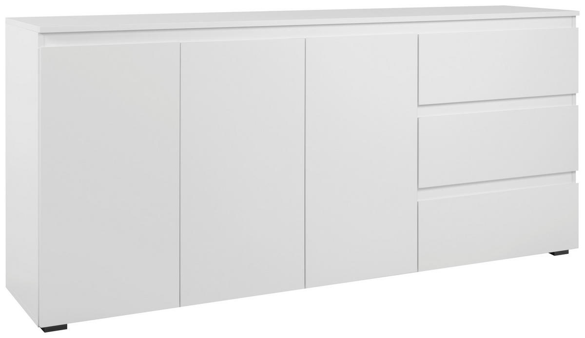 ŠIROKÁ KOMODA, bílá, 178/80/40 cm - bílá/černá, Design, kompozitní dřevo/plast (178/80/40cm) - MID.YOU