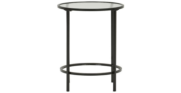 BEISTELLTISCH 40/40/50 cm Schwarz rund  - Schwarz, Basics, Glas/Metall (40/40/50cm) - Xora