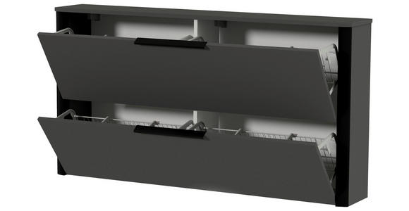 GARDEROBE 5-teilig  in 280/191/34 cm  - Anthrazit/Schwarz, Design, Glas/Holzwerkstoff (280/191/34cm) - Dieter Knoll