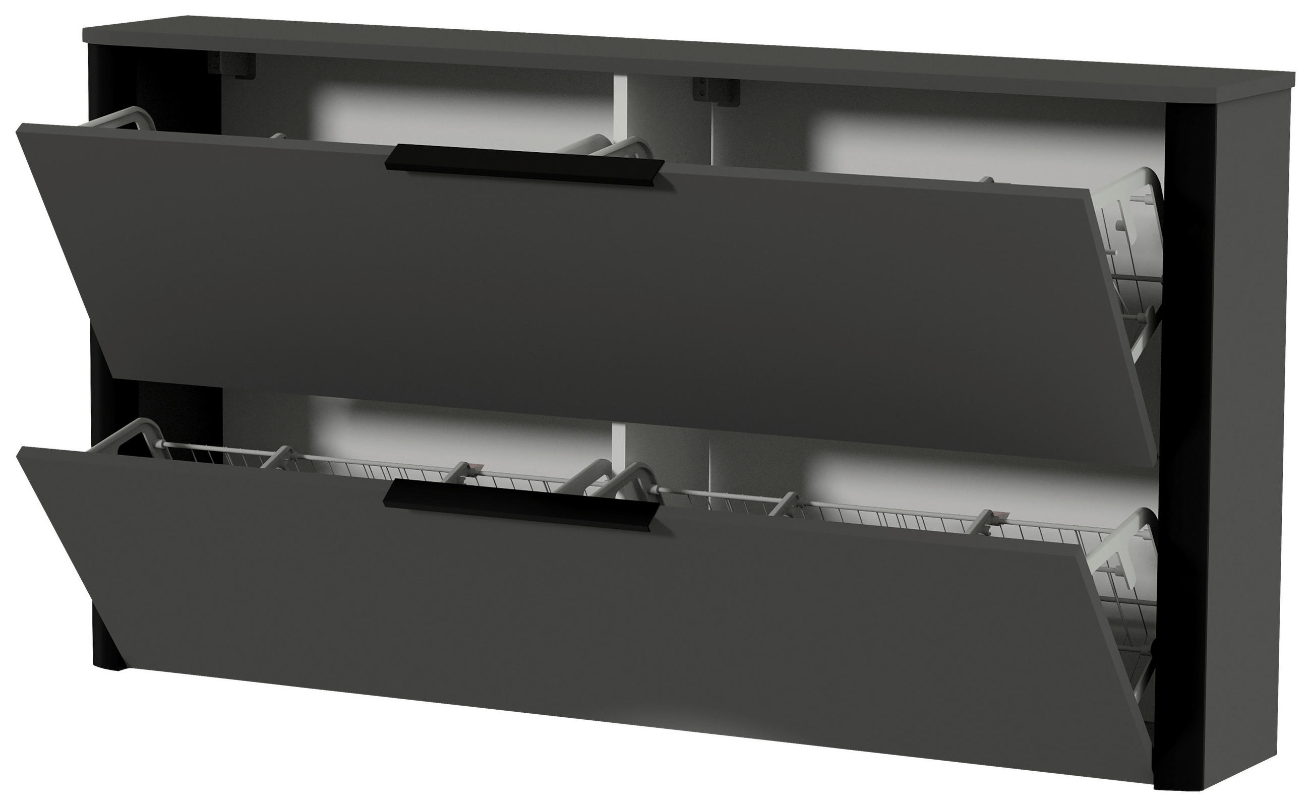 GARDEROBE 4-teilig  in 200/191/34 cm  - Anthrazit/Schwarz, Design, Glas/Holzwerkstoff (200/191/34cm) - Dieter Knoll