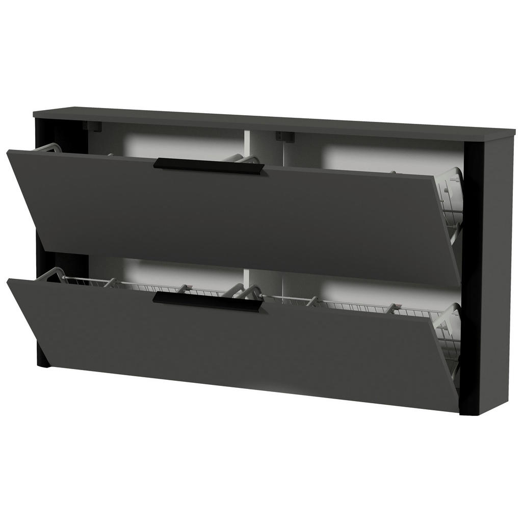 Thumbnail - Dieter Knoll Garderobe, Anthrazit, Schwarz, Metall, Glas, Holzwerkstoff, 4-teilig, 200x191x34 cm, Garderobe, Garderoben-...