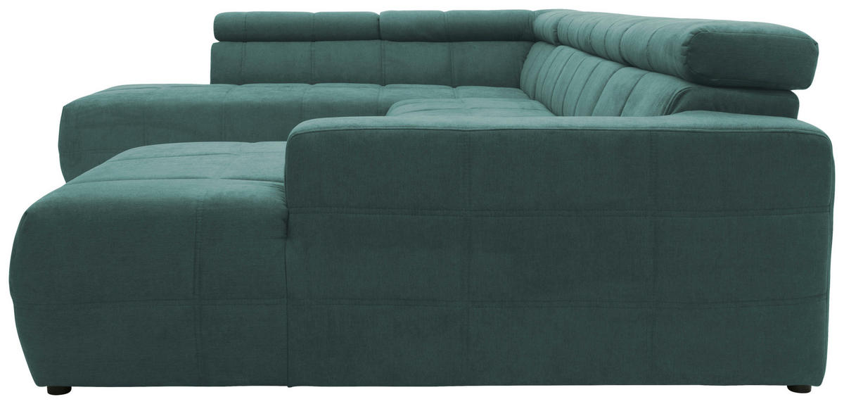 WOHNLANDSCHAFT Mintgrün Mikrofaser  - Schwarz/Mintgrün, Design, Kunststoff/Textil (228/359/175cm) - MID.YOU
