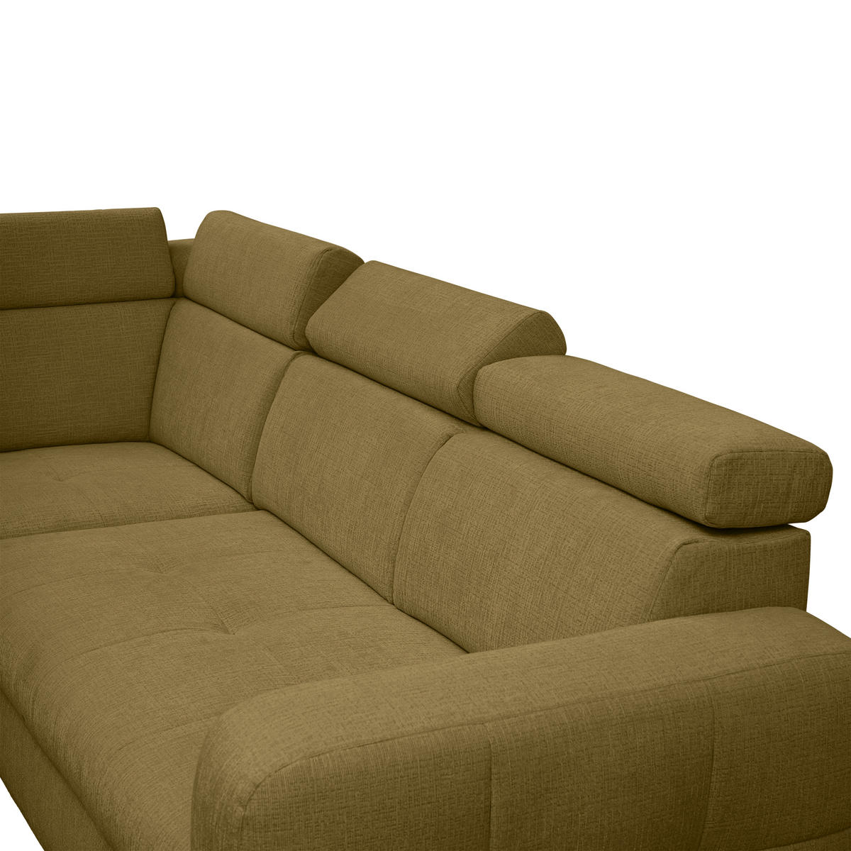 ECKSOFA inkl. Funktionen Olivgrün Samt  - Olivgrün, Natur, Holz/Textil (206/261cm) - Venda