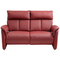2-SITZER-SOFA Echtleder Dunkelrot  - Alufarben/Dunkelrot, KONVENTIONELL, Leder/Metall (171/108/99cm) - Cantus