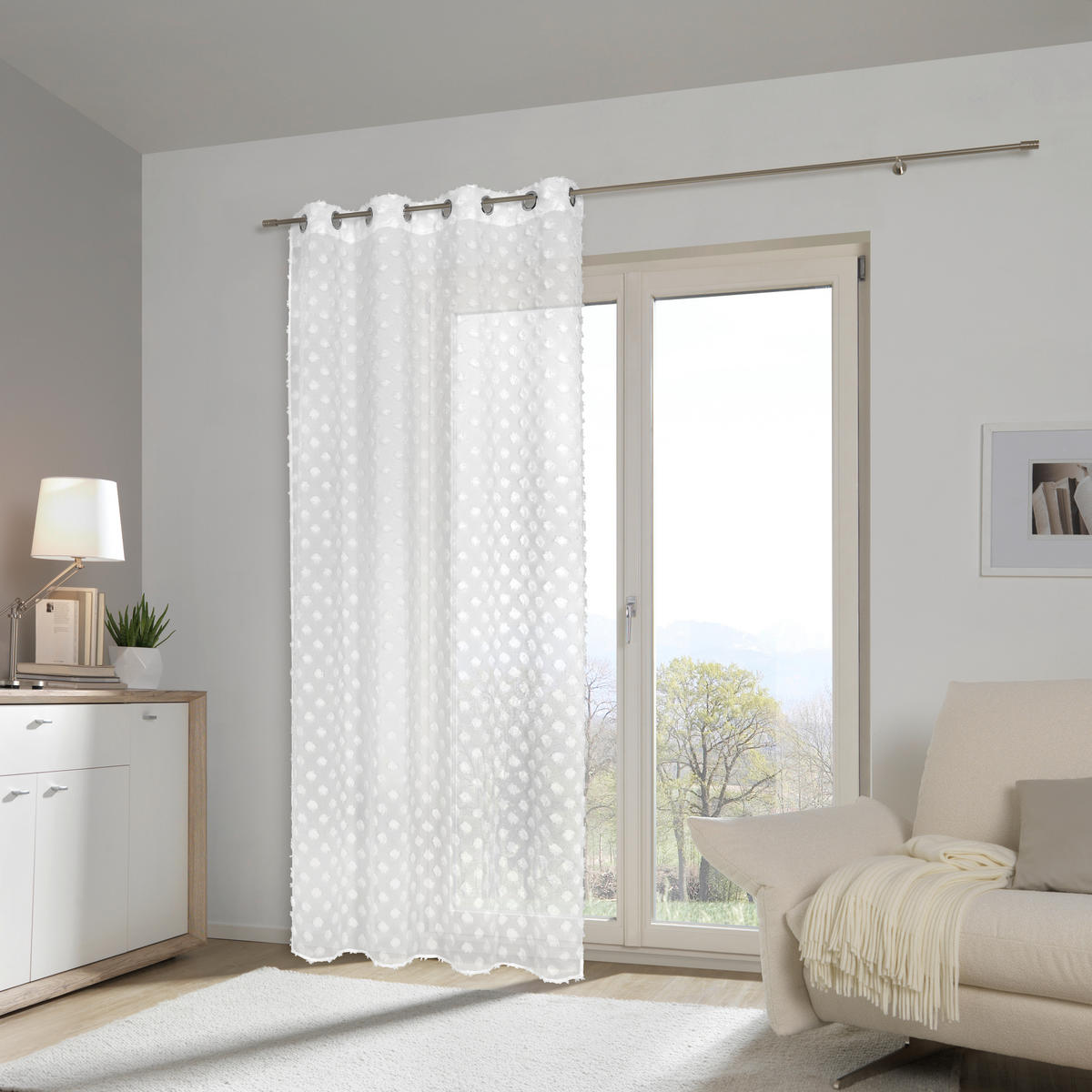 ÖSENSCHAL STINA halbtransparent 140/245 cm   - Weiß, Trend, Textil (140/245cm) - Esposa