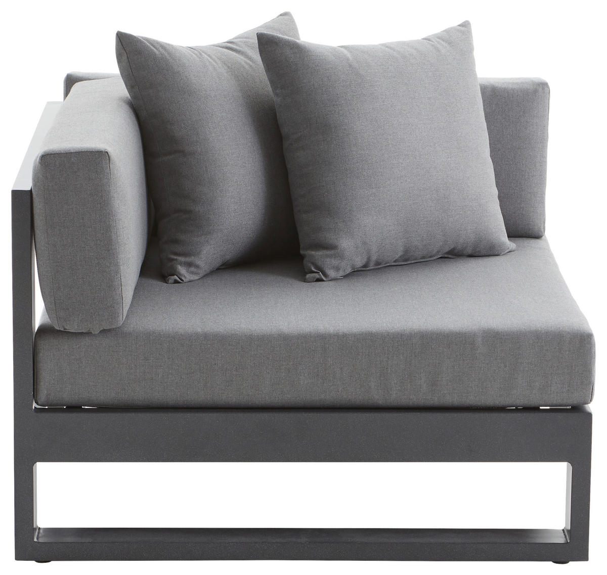 LOUNGEECKTEIL  - Anthrazit, Design, Textil/Metall (90/60/90cm) - Amatio