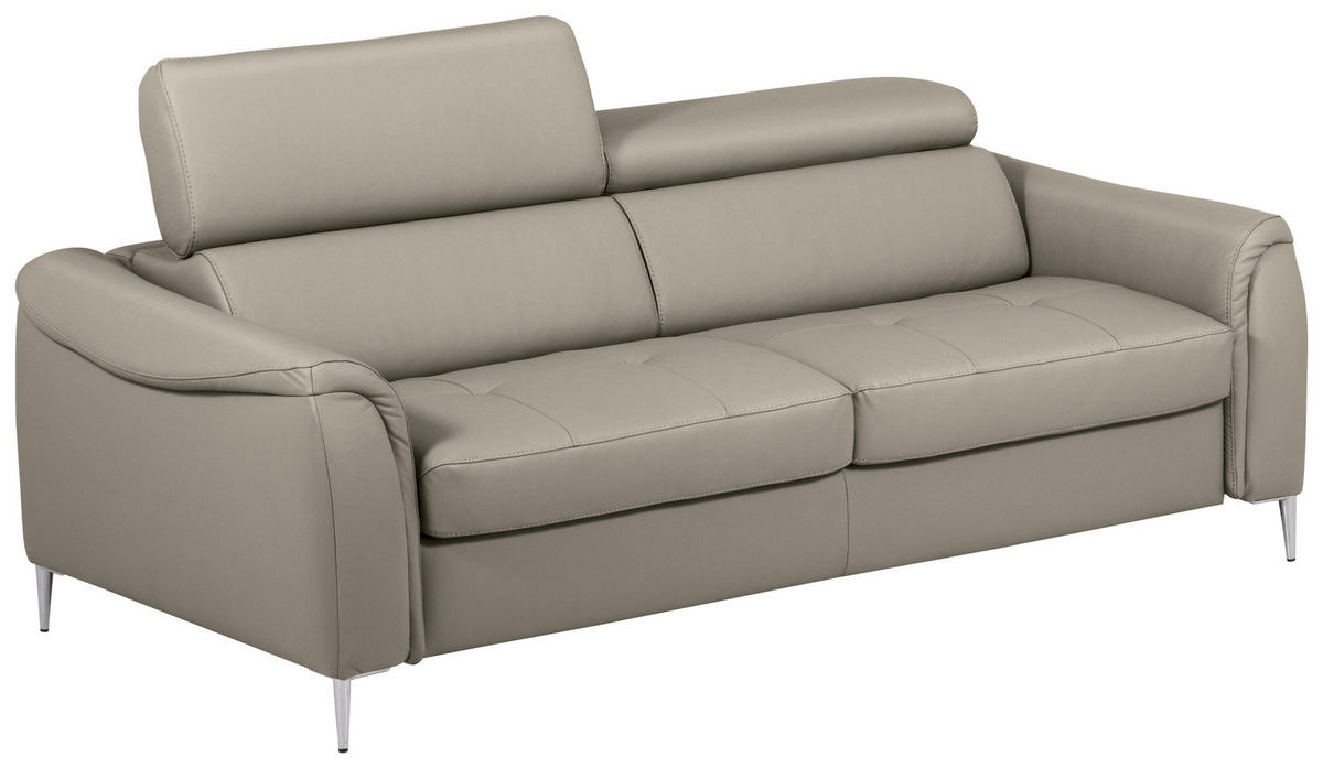 SCHLAFSOFA in Lederlook Echtleder Schlammfarben  - Schlammfarben, Design, Leder/Textil (203/77-98/103cm) - MID.YOU