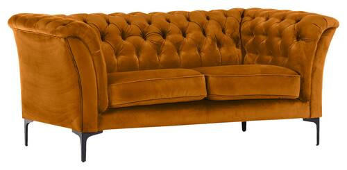 CHESTERFIELD-MEGASOFA Gelb Flachgewebe  - Gelb/Schwarz, LIFESTYLE, Textil/Metall (195/80/100cm) - Landscape