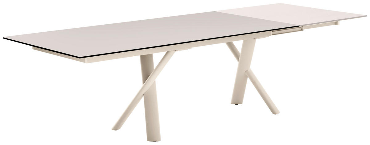 ESSTISCH Weiß, Champagner rechteckig  ausziehbar  - Champagner/Weiß, Design, Keramik/Metall (200-280/100/76cm) - Connubia 