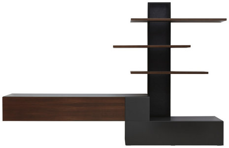 Wohnwand In Grau Und Rauchereichefarben