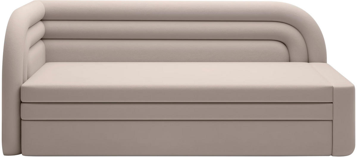 RÉCAMIERE  in Webstoff Beige  - Beige/Schwarz, Design, Kunststoff/Textil (86/80/223cm) - P & B