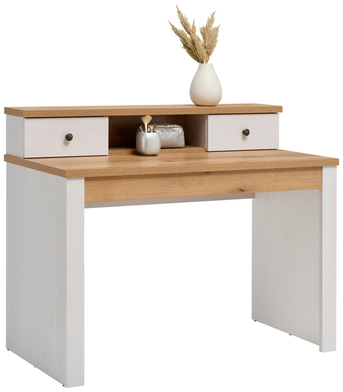 SMINKASZTAL fehér, tölgyfa színű  - tölgyfa színű/fehér, Basics, faalapú anyag (120/76,5/60cm) - Landscape