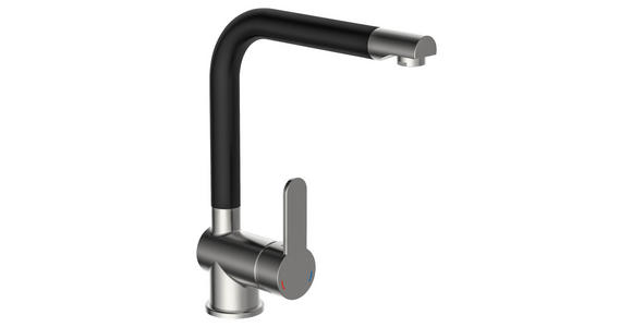 KÜCHENARMATUR - Edelstahlfarben/Schwarz, Basics, Metall (26/30/5,5cm) - Xora