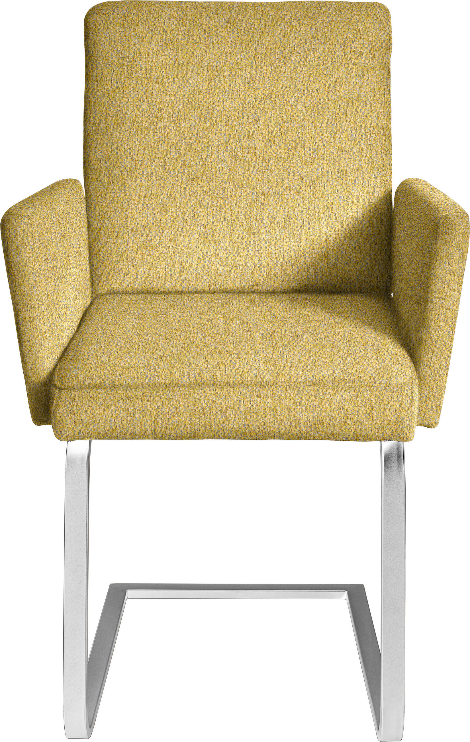 ARMLEHNSTUHL  in Stahl Chenille  - Chromfarben/Gelb, Design, Textil/Metall (56/92/60cm) - Dieter Knoll