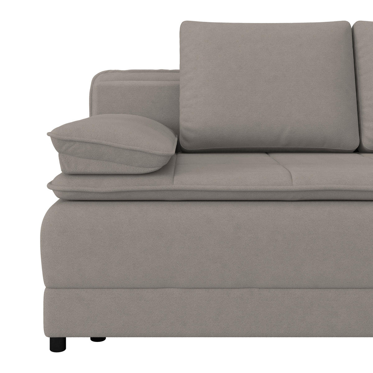 SCHLAFSOFA in Webstoff Taupe  - Taupe/Schwarz, Modern, Kunststoff/Textil (202/73-92/105cm) - MID.YOU
