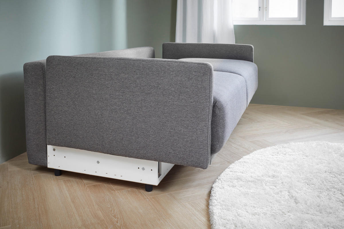 SCHLAFSOFA in Webstoff Dunkelgrau  - Dunkelgrau/Schwarz, Design, Kunststoff/Textil (217/95/110cm) - Livetastic