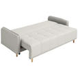 SCHLAFSOFA  in Chenille Creme  - Buchefarben/Creme, Design, Holz/Textil (217/97/101cm) - Carryhome