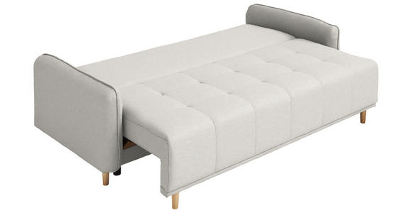 SCHLAFSOFA  in Chenille Creme  - Buchefarben/Creme, Design, Holz/Textil (217/97/101cm) - Carryhome