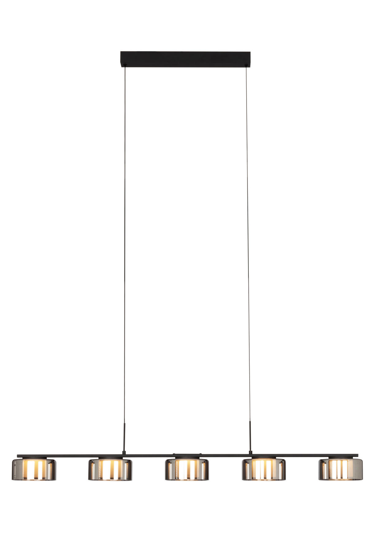 LED-HÄNGLAMPA Tulsa 119/15/150 cm  - svart, Design, glas/plast (119/15/150cm) - Dieter Knoll