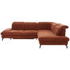 HÖRNSOFFA i velour rostfärgad  - svart/rostfärgad, Design, metall/textil (295/213cm) - Best Price