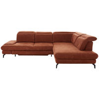 HÖRNSOFFA i velour rostfärgad  - svart/rostfärgad, Design, metall/textil (295/213cm) - Best Price