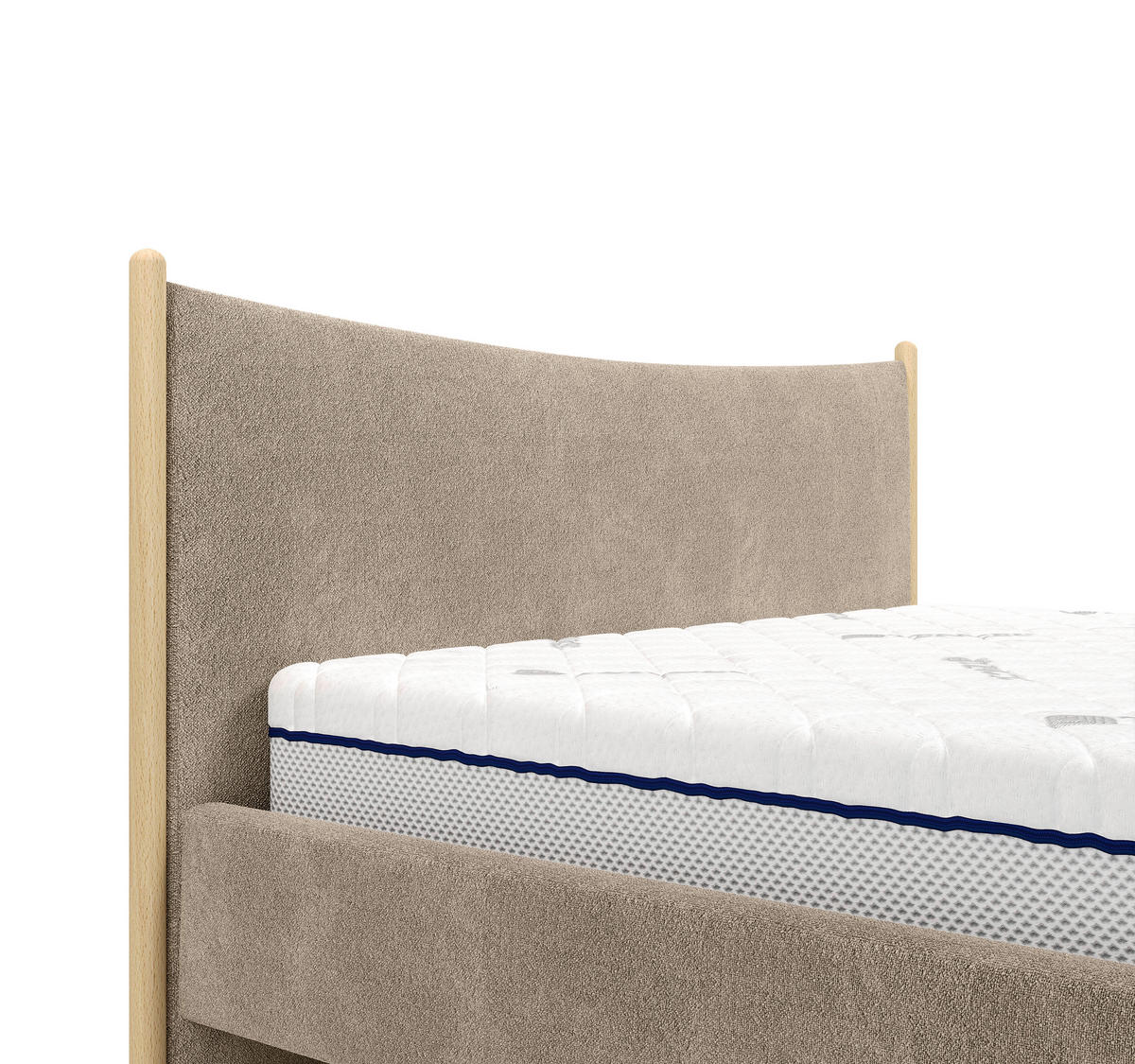 POLSTERBETT 140/200 cm,  in Braun, gepolstertes Kopfteil, Lattenrost, Bettkasten,  - Buchefarben/Braun, MODERN, Holz/Holzwerkstoff (140/200cm) - MID.YOU