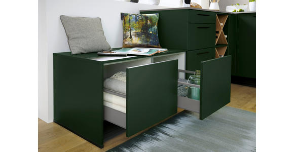 EINBAUKÜCHE   - Dunkelgrün, Design, Holzwerkstoff - Novel